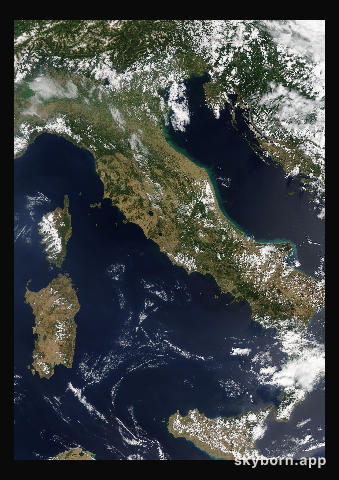 The Earth on 28 July 2004 · Italy and the Adriatic