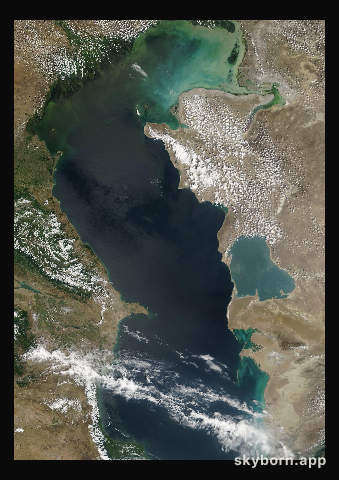 The Earth on 1 August 2004 · Caspian Sea