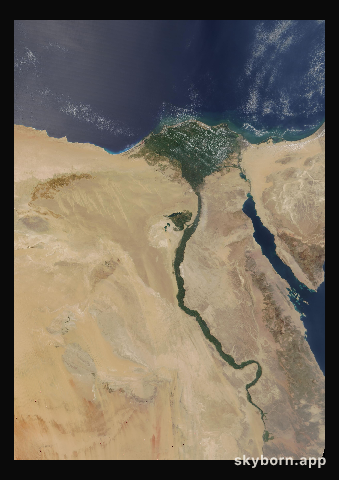The Earth on 5 August 2004 · Nile Delta and Sinai