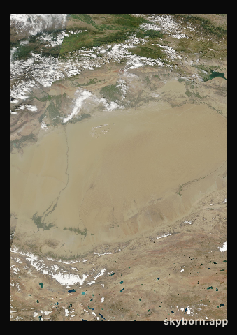 The Earth on 15 August 2004 · Taklamakan Desert