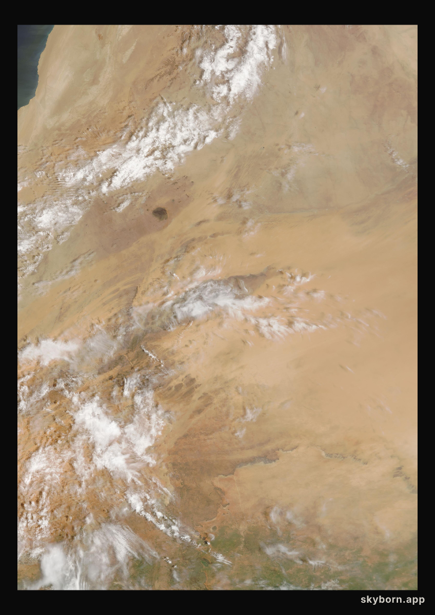 The Earth on 20 August 2004 · Eye of the Sahara, Mauritania