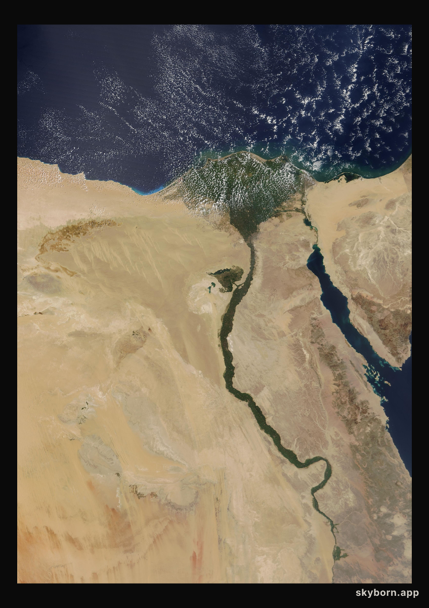The Earth on 30 August 2004 · Nile Delta and Sinai