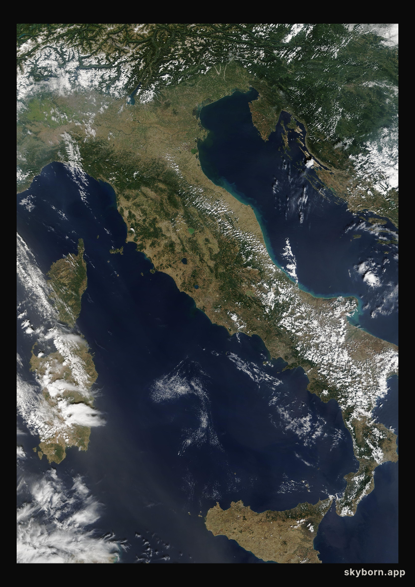 The Earth on 5 September 2004 · Italy and the Adriatic