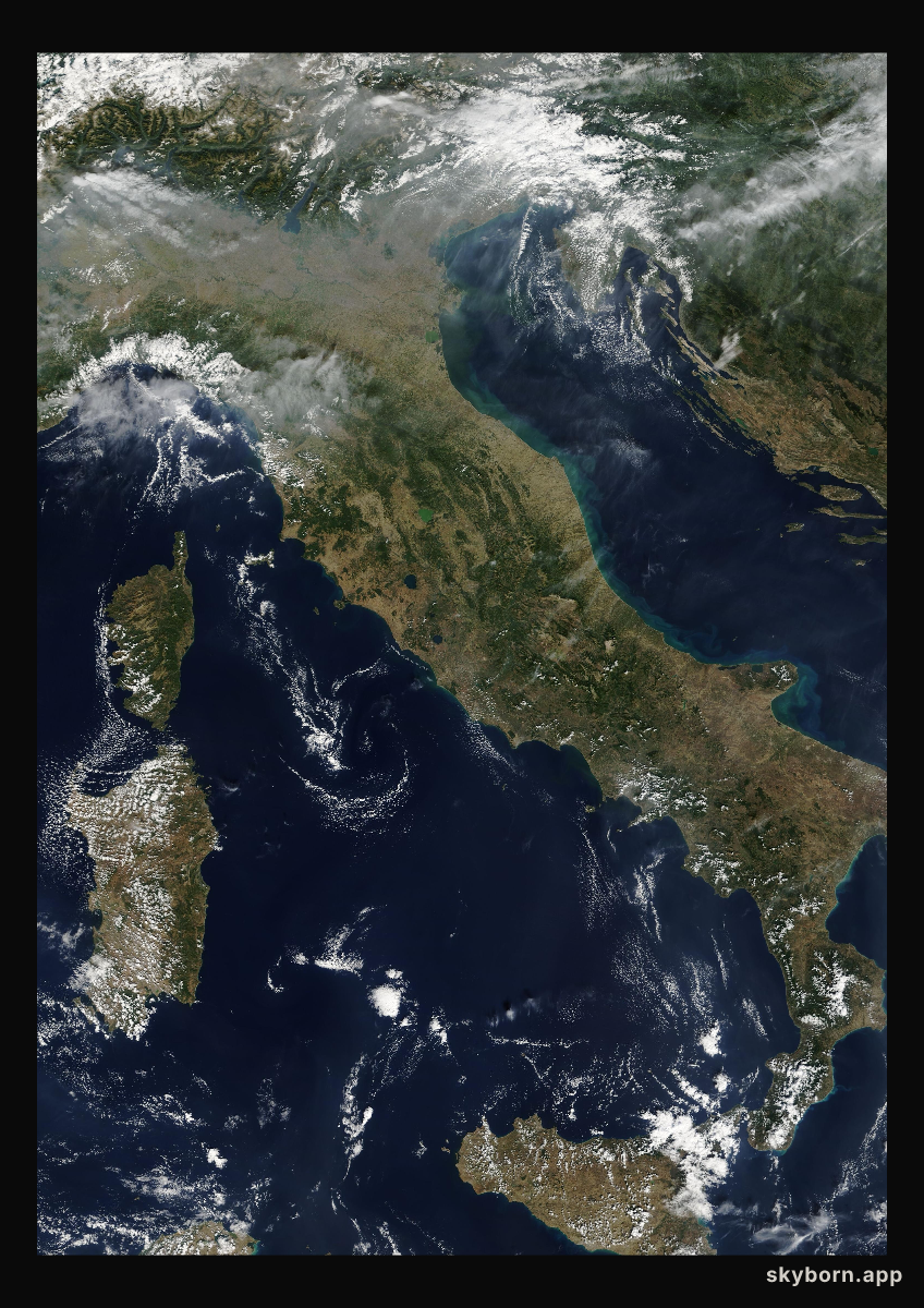The Earth on 21 September 2004 · Italy and the Adriatic