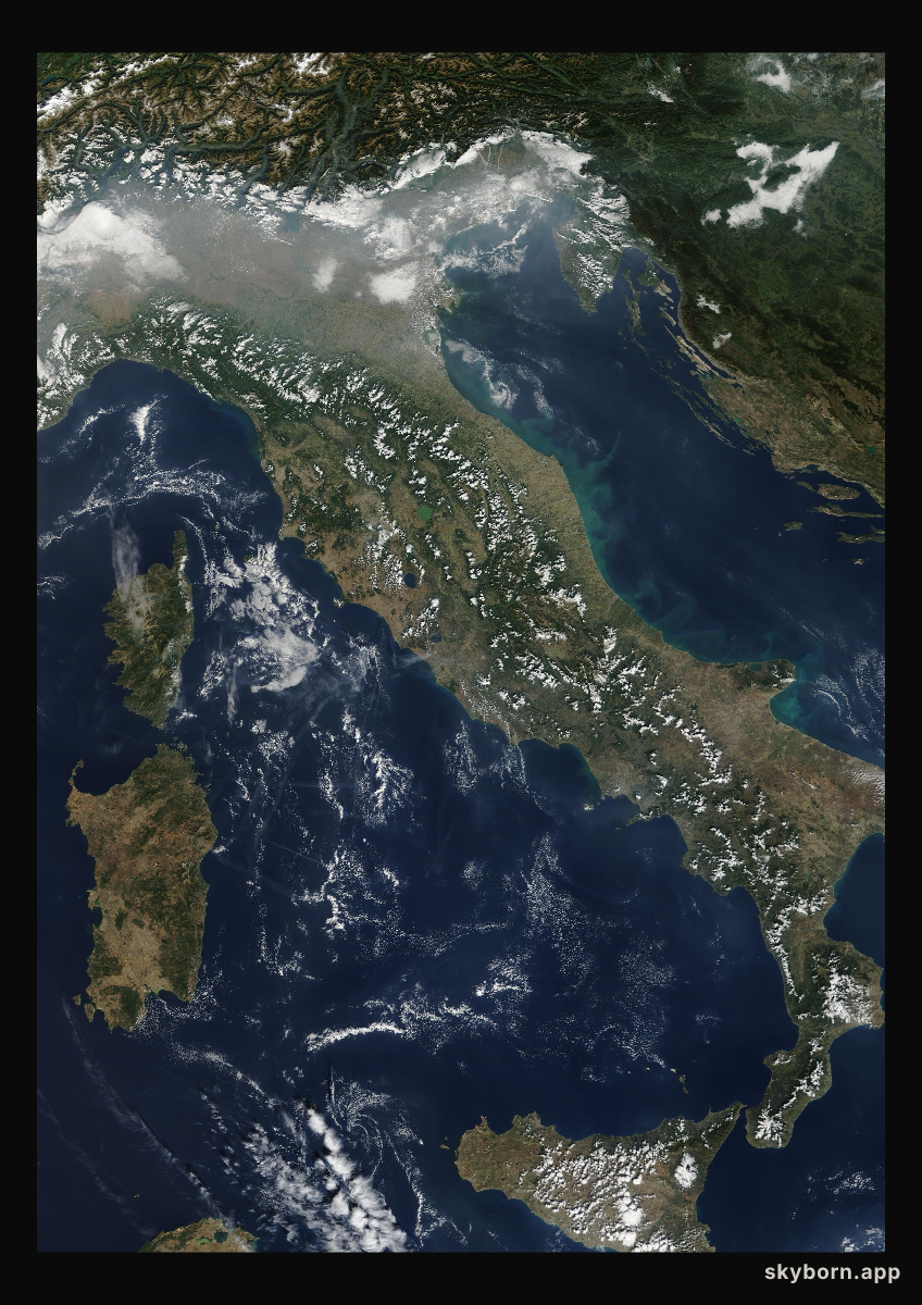 The Earth on 5 October 2004 · Italy and the Adriatic