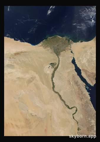 The Earth on 16 October 2004 · Nile Delta and Sinai