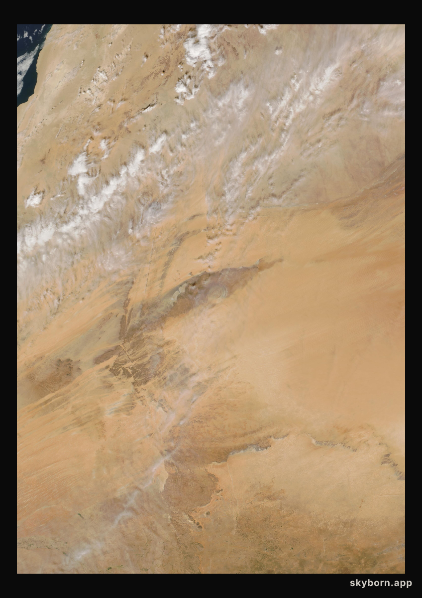 The Earth on 20 October 2004 · Eye of the Sahara, Mauritania