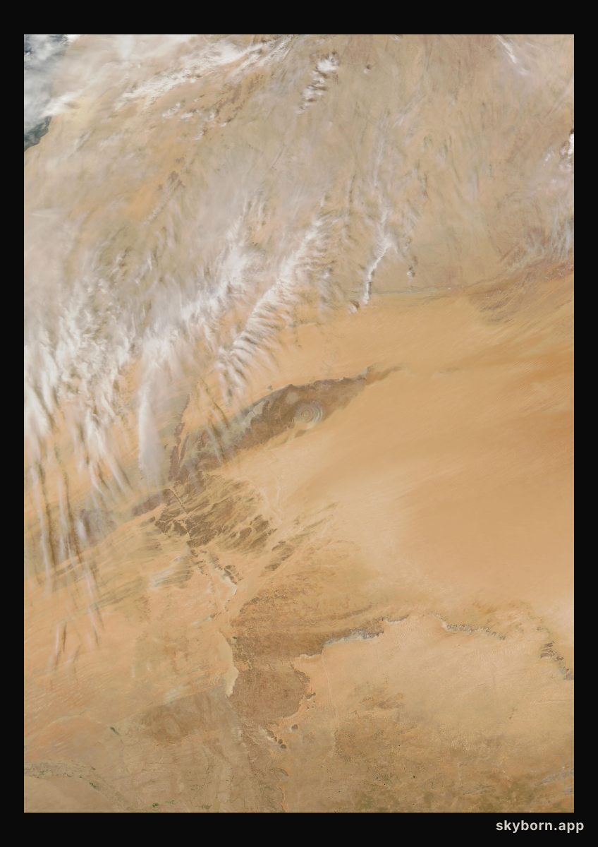 The Earth on 22 October 2004 · Eye of the Sahara, Mauritania