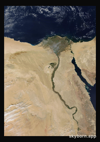 The Earth on 23 October 2004 · Nile Delta and Sinai