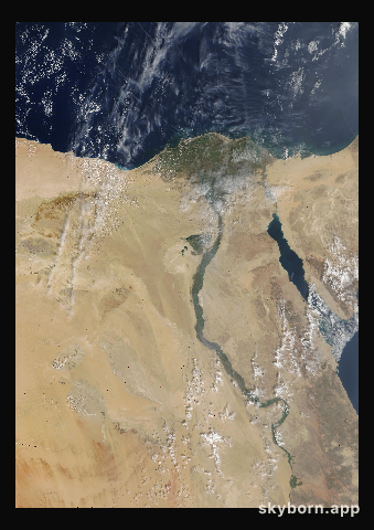 The Earth on 26 October 2004 · Nile Delta and Sinai