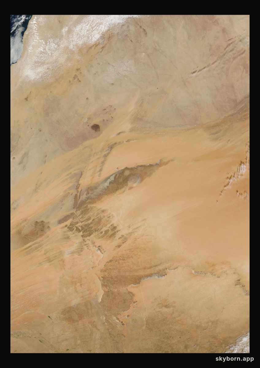 The Earth on 29 October 2004 · Eye of the Sahara, Mauritania