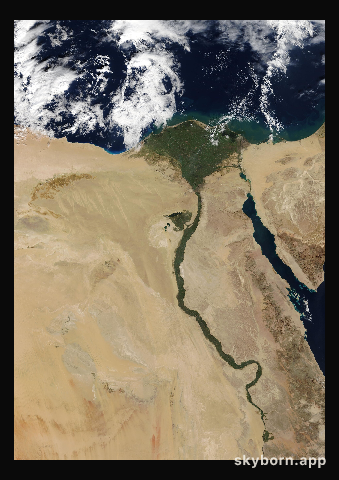 The Earth on 29 November 2004 · Nile Delta and Sinai