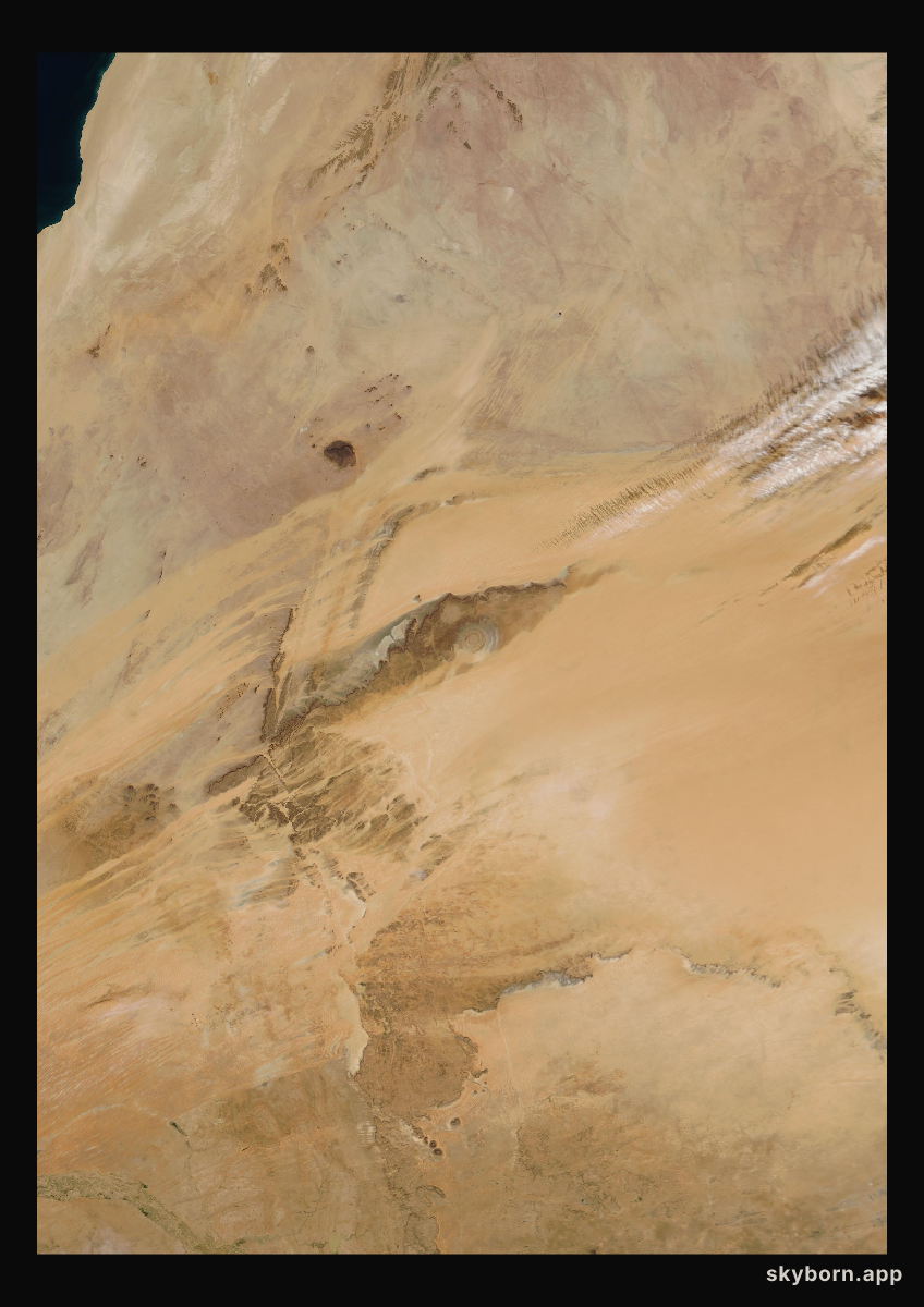 The Earth on 10 December 2004 · Eye of the Sahara, Mauritania