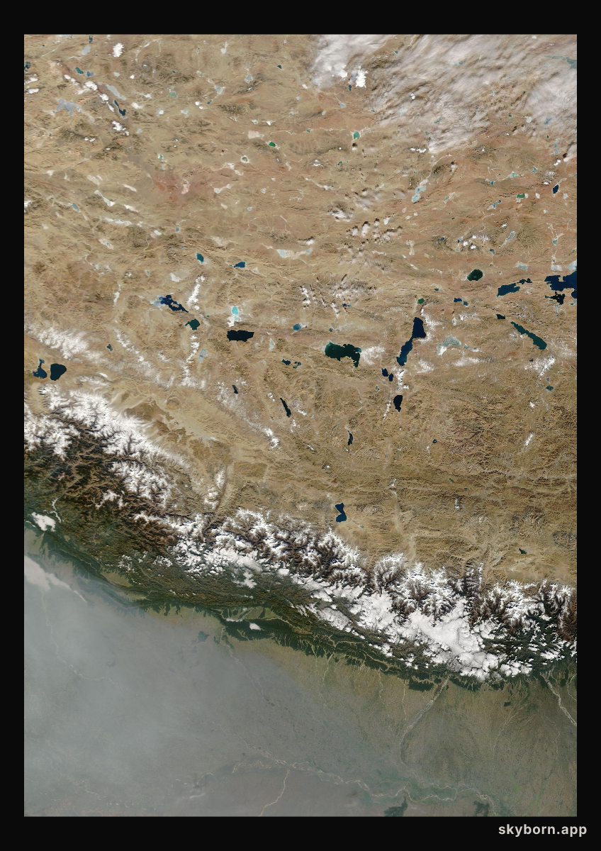 The Earth on 14 December 2004 · Himalaya and Tibet