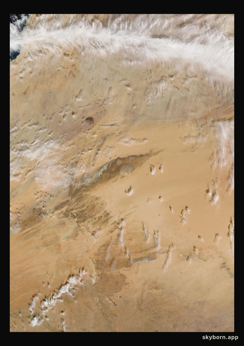 The Earth on 21 December 2004 · Eye of the Sahara, Mauritania