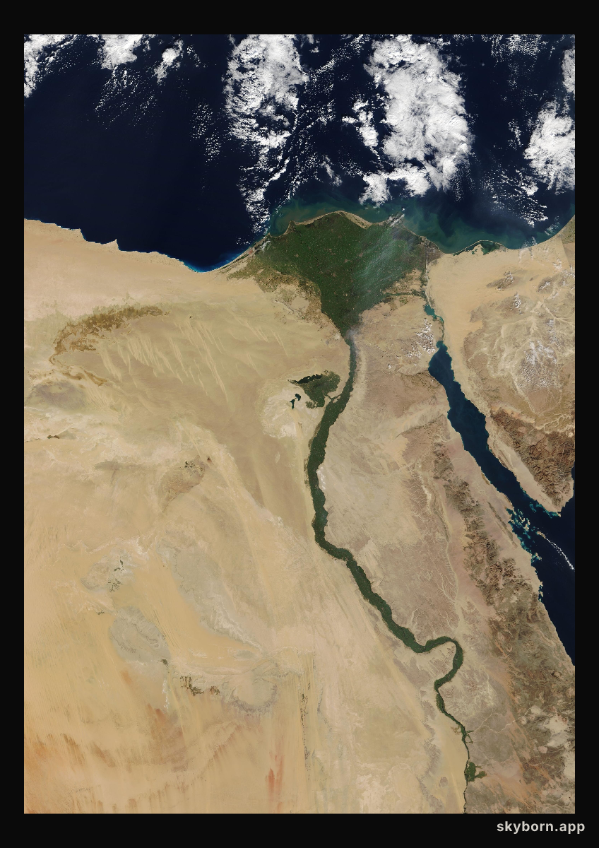 The Earth on 22 December 2004 · Nile Delta and Sinai
