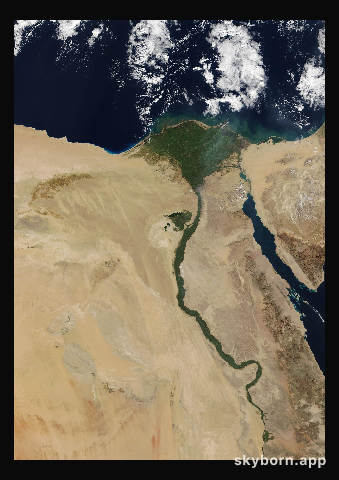 The Earth on 22 December 2004 · Nile Delta and Sinai