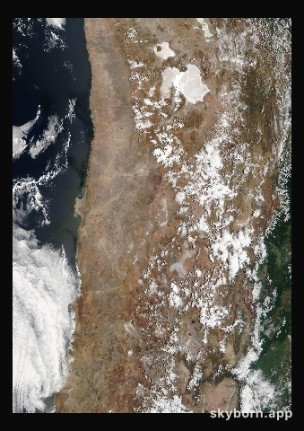 The Earth on 6 January 2005 · Atacama and the Andes