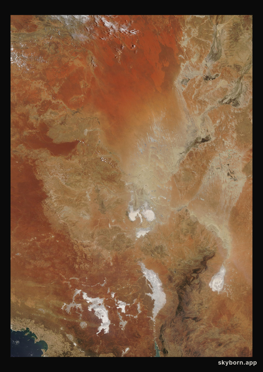 The Earth on 12 January 2005 · Lake Eyre, Australia