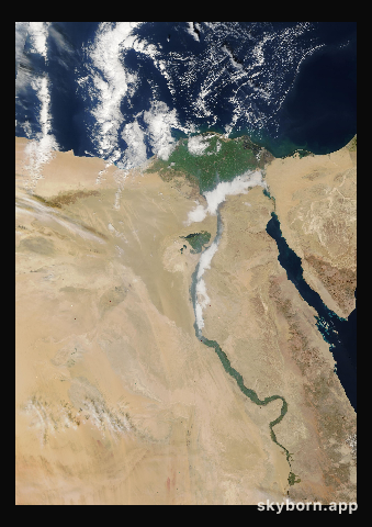 The Earth on 13 January 2005 · Nile Delta and Sinai