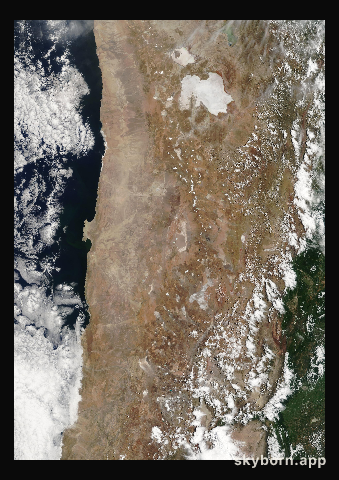 The Earth on 24 January 2005 · Atacama and the Andes