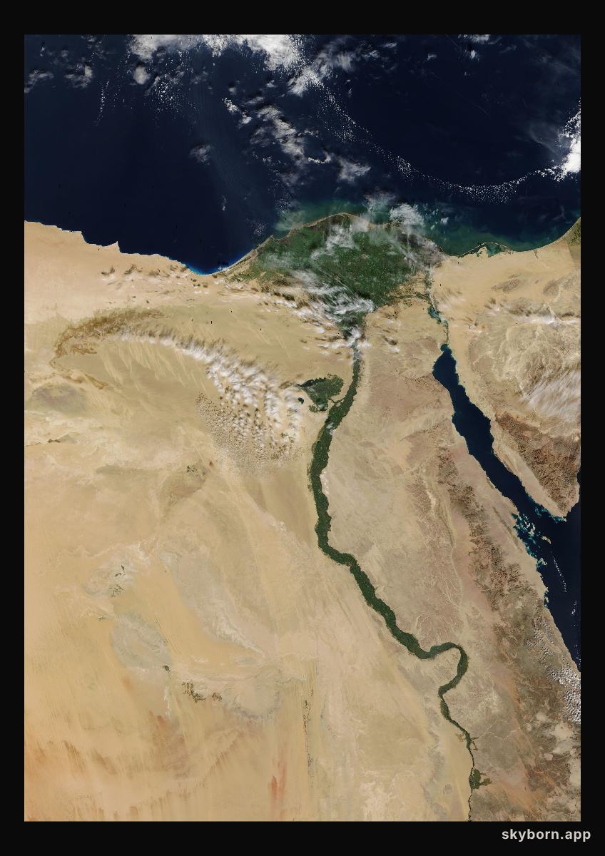 The Earth on 25 January 2005 · Nile Delta and Sinai
