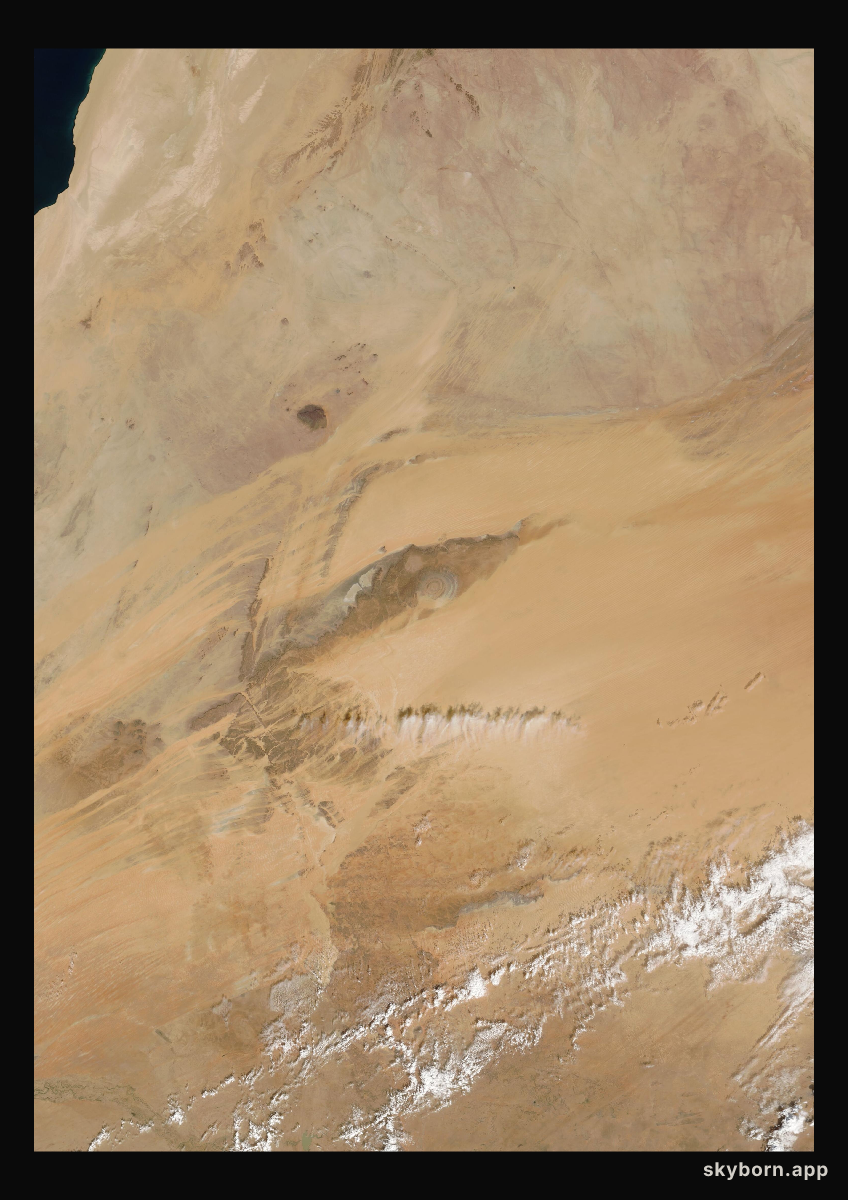 The Earth on 31 January 2005 · Eye of the Sahara, Mauritania