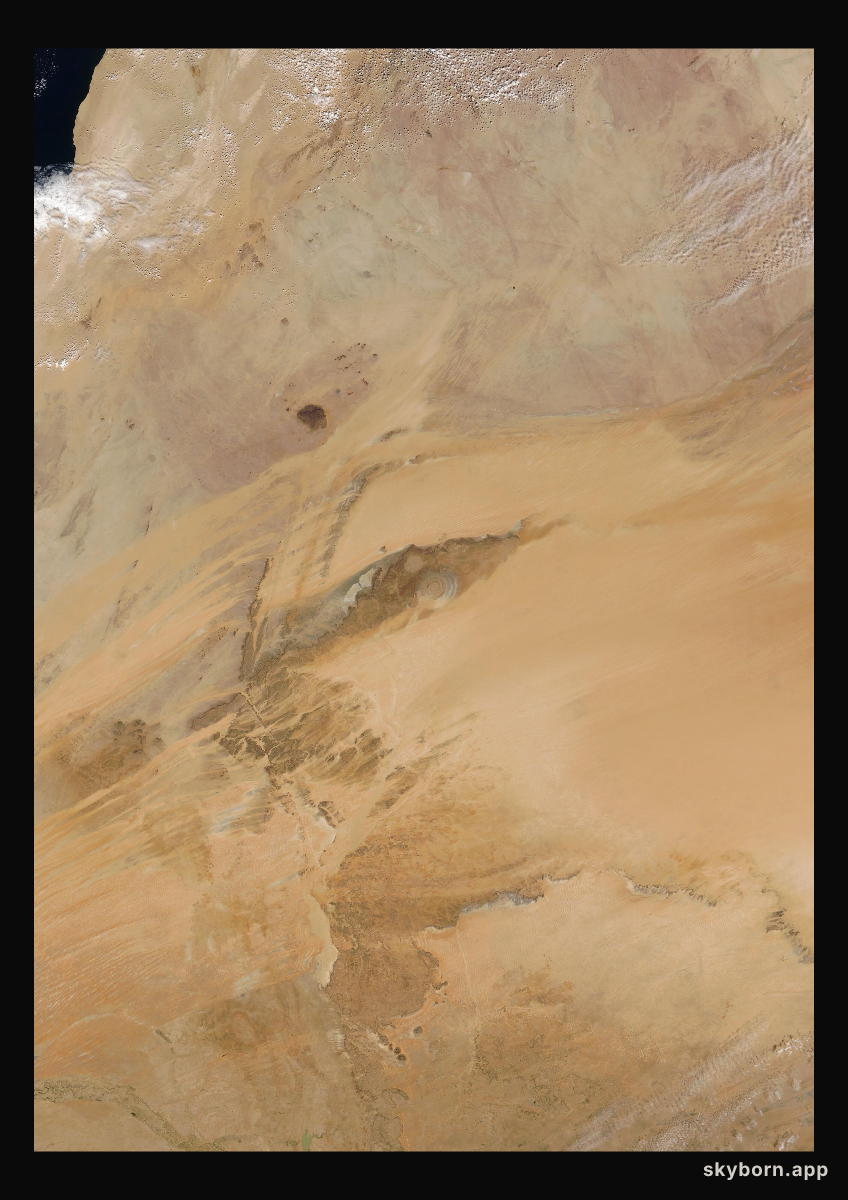 The Earth on 7 February 2005 · Eye of the Sahara, Mauritania