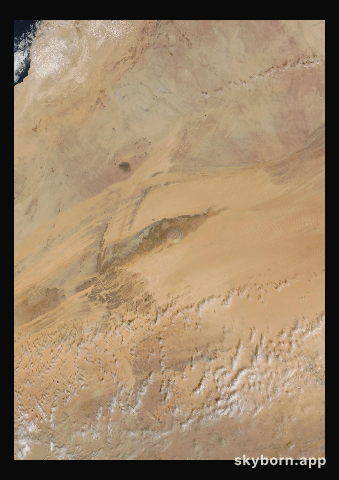 The Earth on 16 February 2005 · Eye of the Sahara, Mauritania