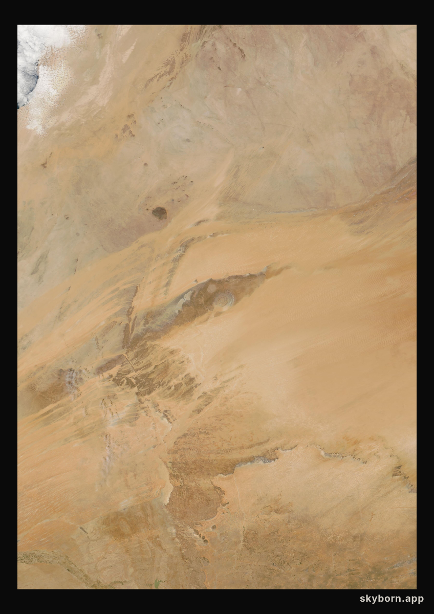 The Earth on 6 March 2005 · Eye of the Sahara, Mauritania