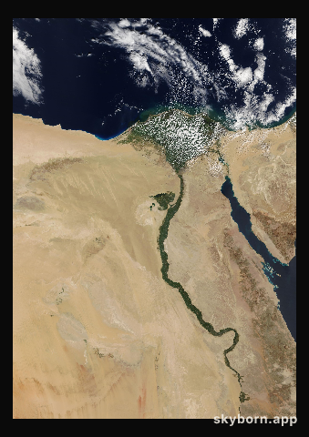 The Earth on 14 March 2005 · Nile Delta and Sinai