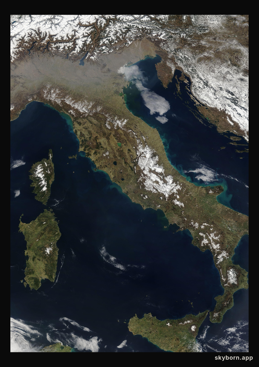 The Earth on 16 March 2005 · Italy and the Adriatic