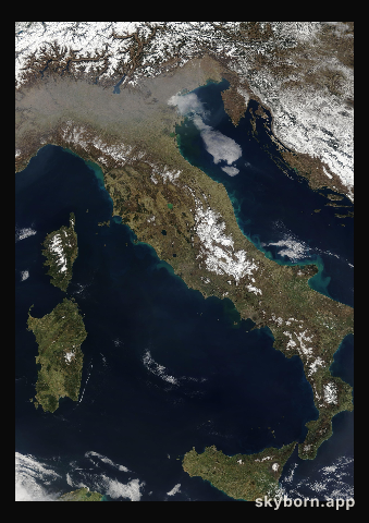 The Earth on 16 March 2005 · Italy and the Adriatic