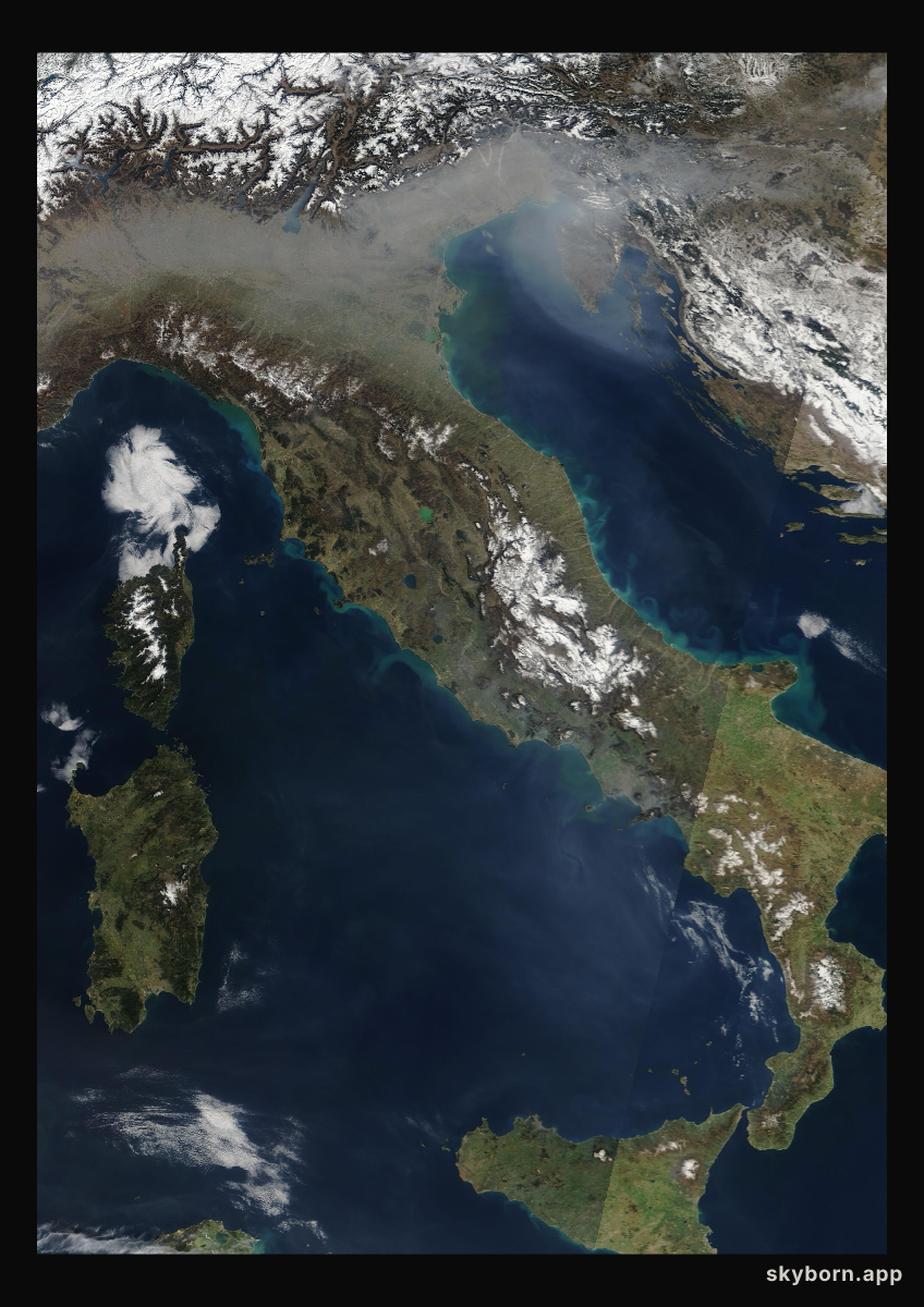 The Earth on 17 March 2005 · Italy and the Adriatic