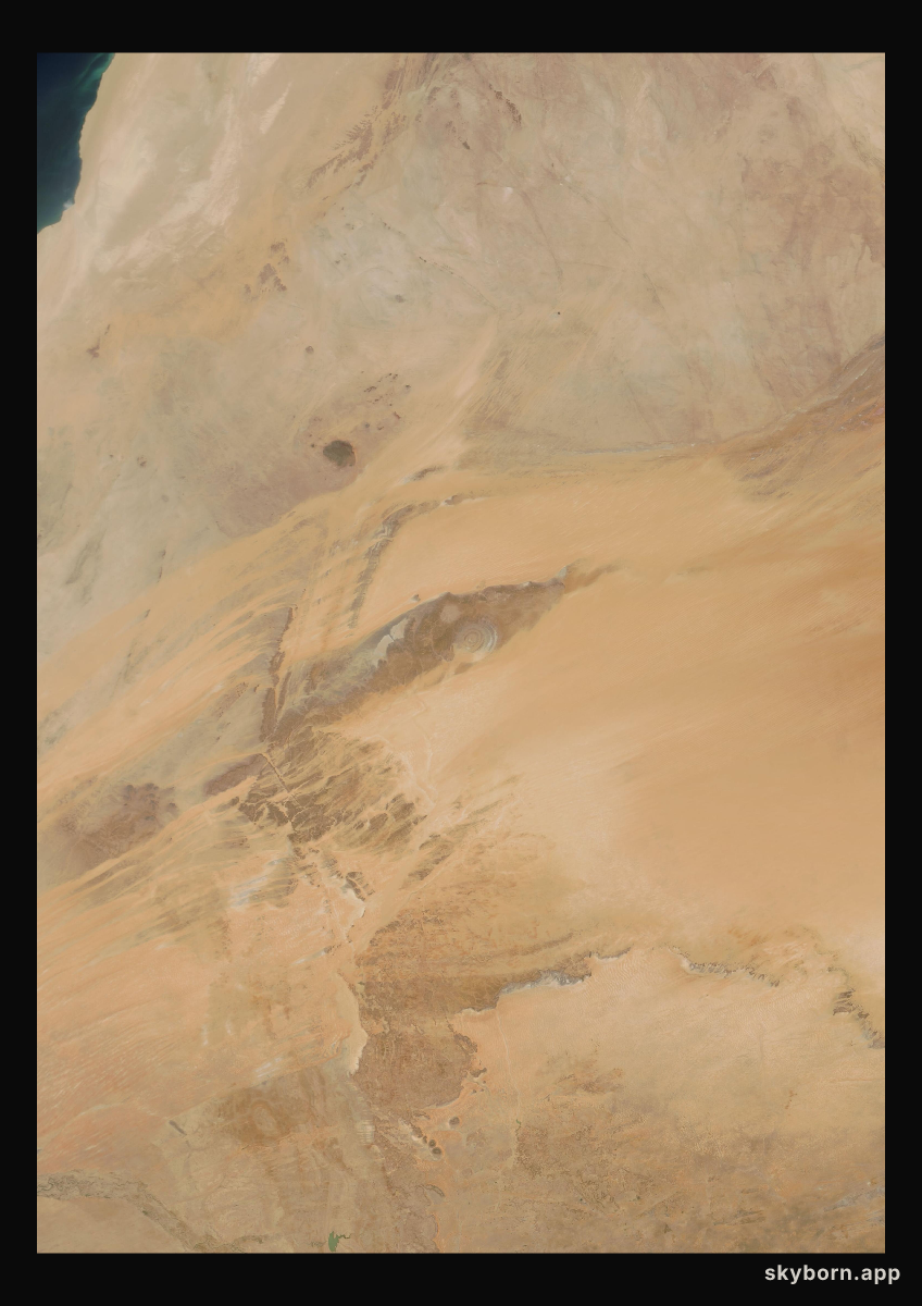 The Earth on 22 March 2005 · Eye of the Sahara, Mauritania
