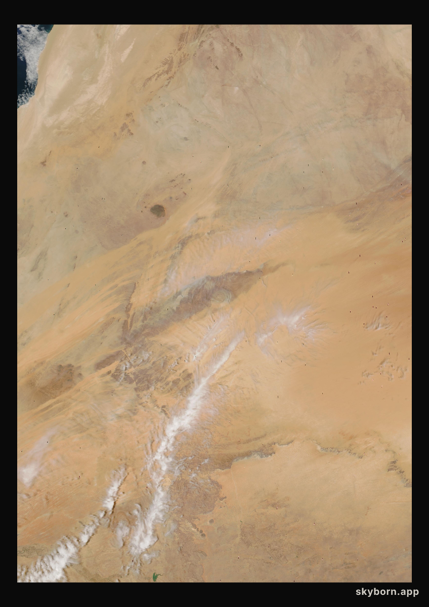 The Earth on 7 April 2005 · Eye of the Sahara, Mauritania