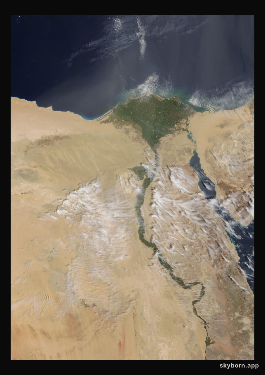 The Earth on 13 April 2005 · Nile Delta and Sinai