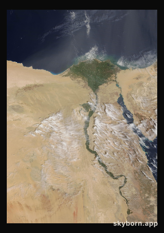 The Earth on 13 April 2005 · Nile Delta and Sinai