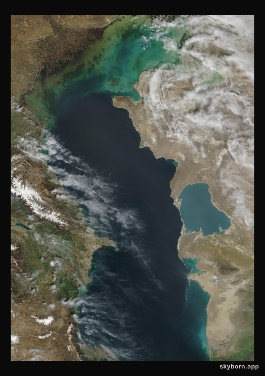 The Earth on 14 April 2005 · Caspian Sea