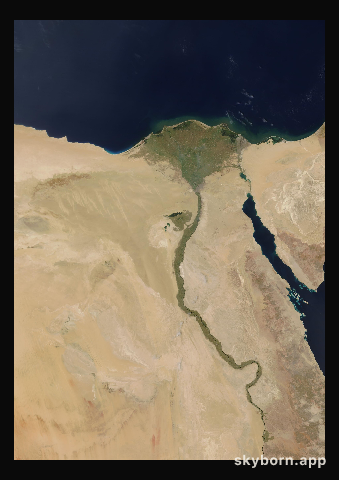 The Earth on 26 April 2005 · Nile Delta and Sinai