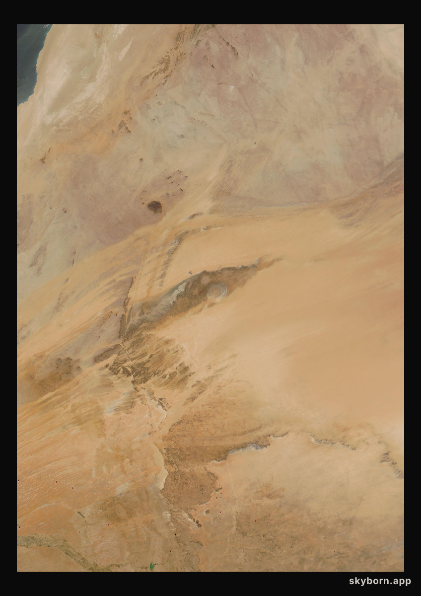 The Earth on 3 May 2005 · Eye of the Sahara, Mauritania