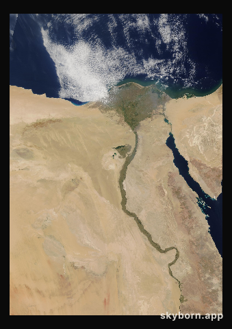 The Earth on 5 May 2005 · Nile Delta and Sinai