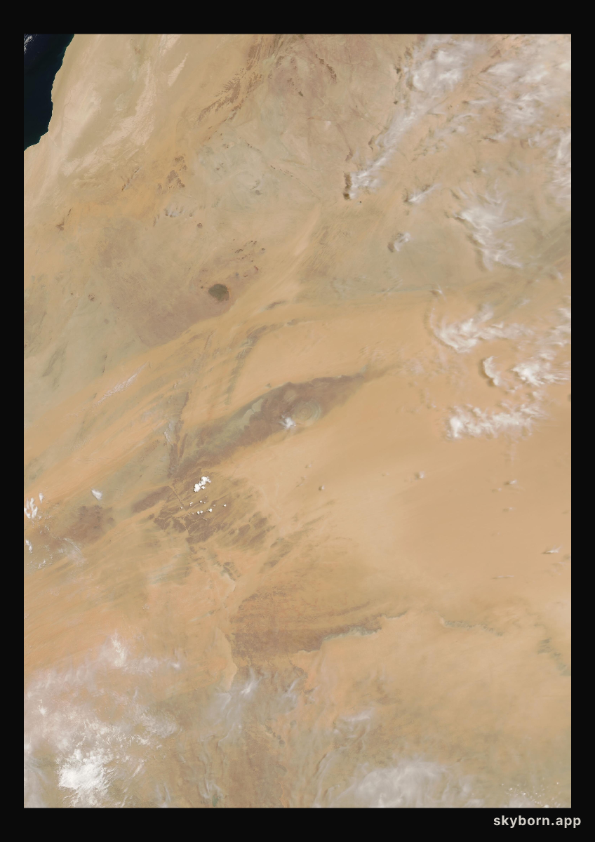 The Earth on 23 May 2005 · Eye of the Sahara, Mauritania