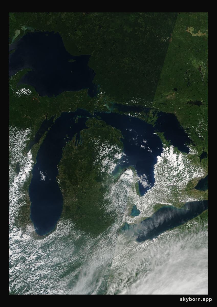 The Earth on 7 July 2005 · Great Lakes