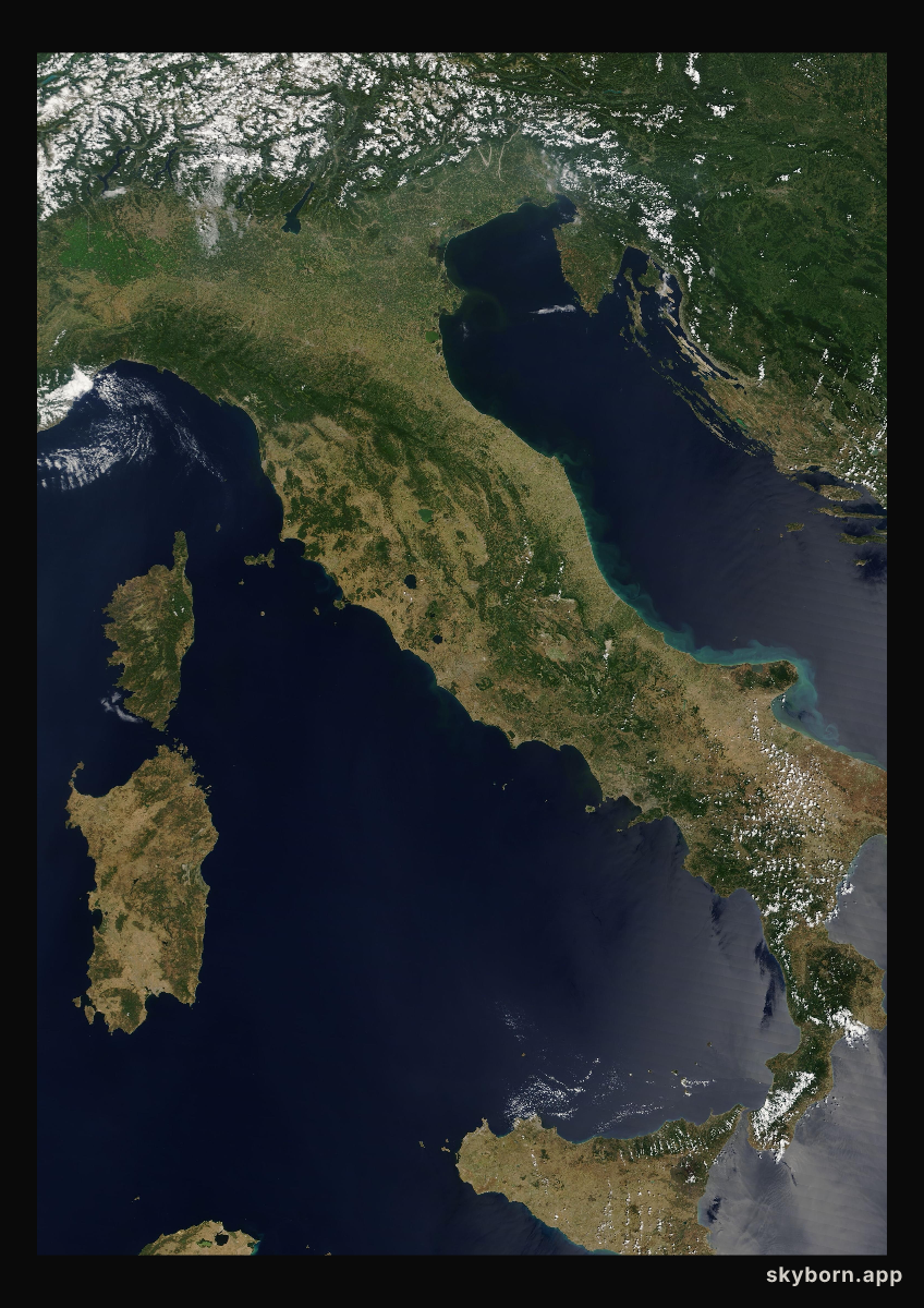 The Earth on 15 July 2005 · Italy and the Adriatic