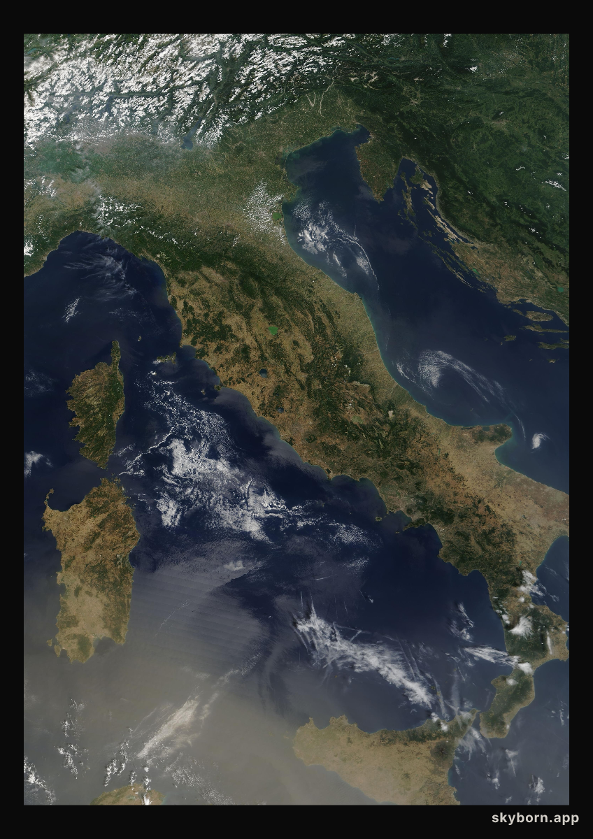 The Earth on 27 July 2005 · Italy and the Adriatic