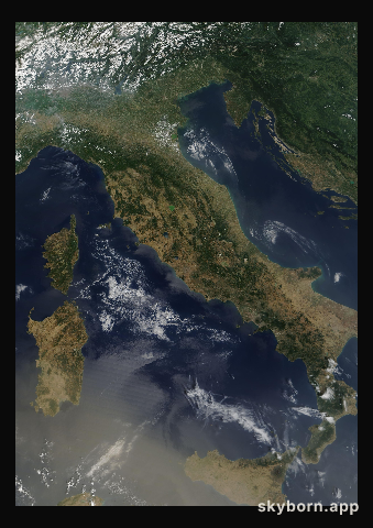 The Earth on 27 July 2005 · Italy and the Adriatic