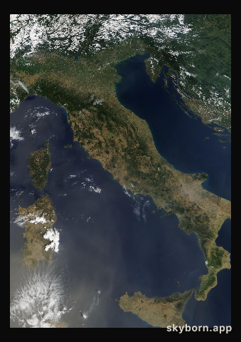 The Earth on 1 August 2005 · Italy and the Adriatic