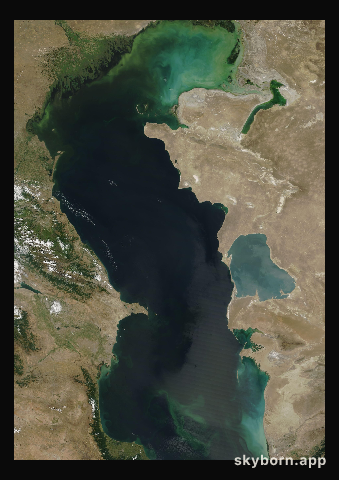 The Earth on 15 August 2005 · Caspian Sea