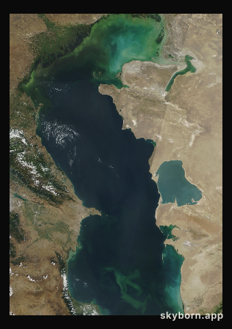 The Earth on 16 August 2005 · Caspian Sea